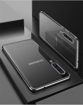Луксозен силиконов гръб ТПУ прозрачен Fashion за Samsung Galaxy A30s A307F черен кант